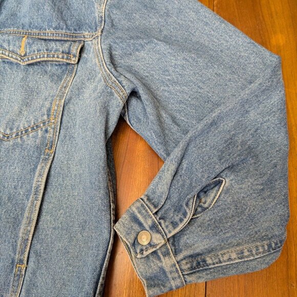 Vintage Jordache Blue Jean Denim Jacket Unisex - Large Medium Wash w/Pockets - Picture 5 of 16